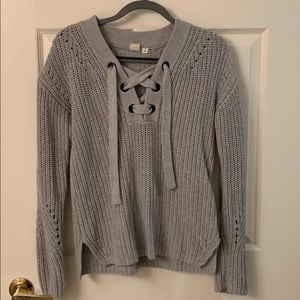Gray knit sweater